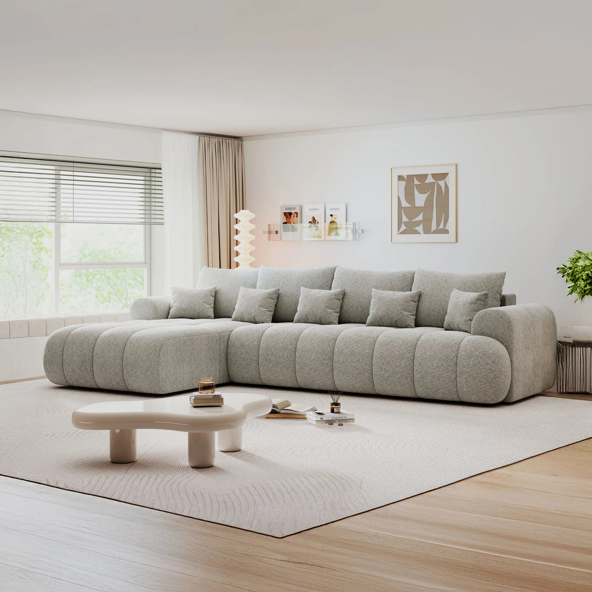 Colțar extensibil dumonde Milano XL Arena 15 Gri 327x175 cm – imagine principală