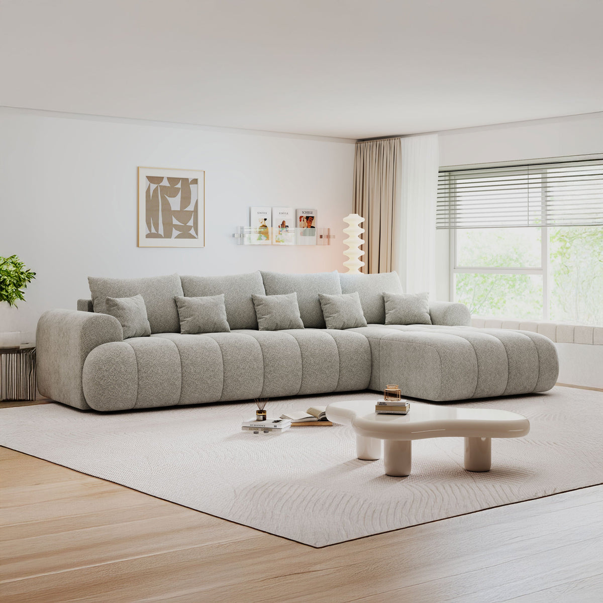 Colțar extensibil dumonde Milano XL Arena 15 Gri II 327x175 cm – imagine principală