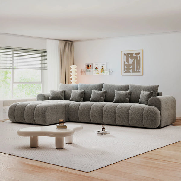 Colțar extensibil dumonde Milano XL Arena 18 Gri Grafit 327x175 cm – imagine principală