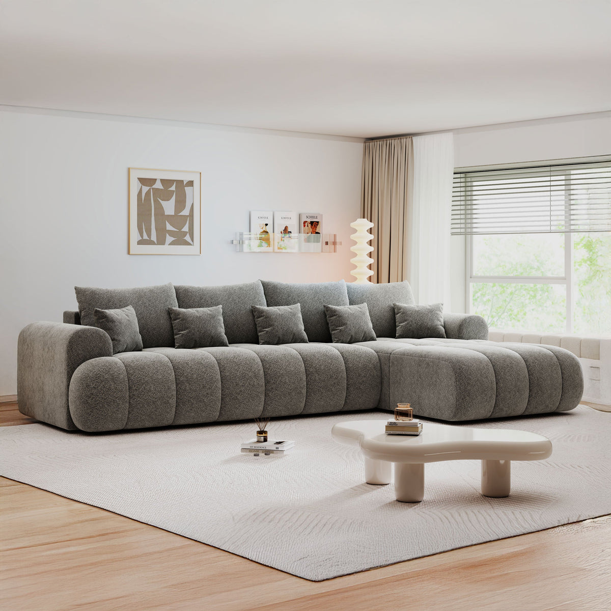 Colțar extensibil dumonde Milano XL Arena 18 Gri Grafit II 327x175 cm – imagine principală