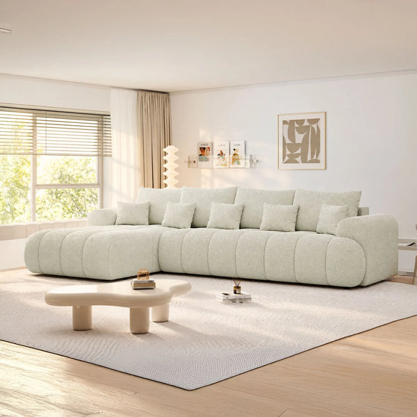 Colțar extensibil dumonde Milano XL Jaguar 01 Ivory 327x175 cm – imagine principală
