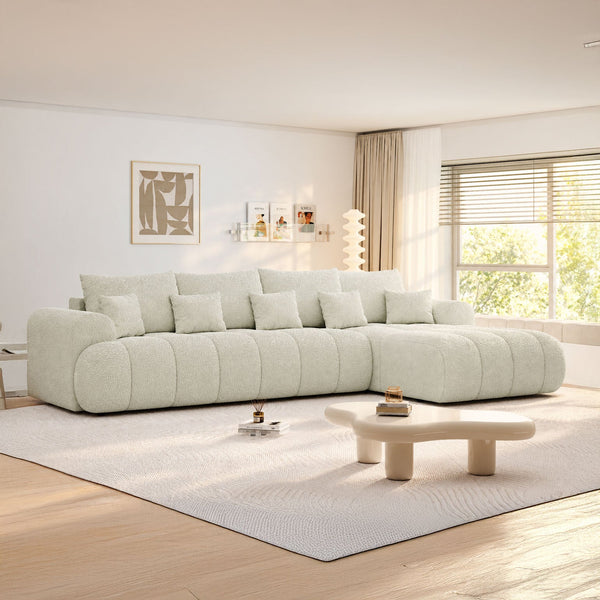 Colțar extensibil dumonde Milano XL Jaguar 01 Ivory II 327x175 cm – imagine principală