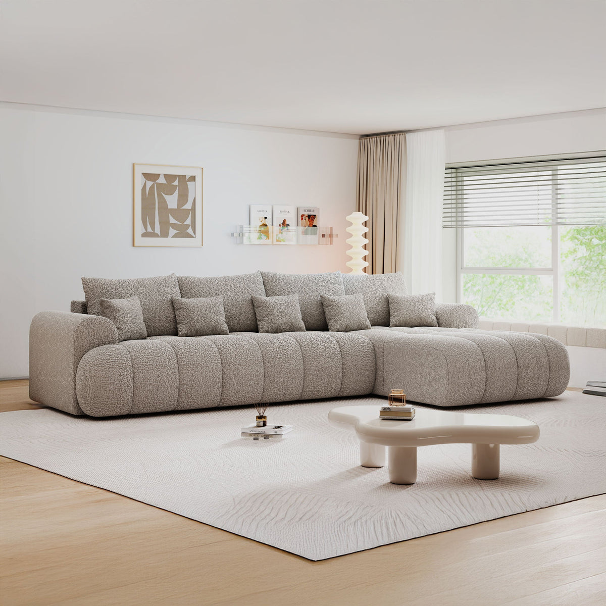 Colțar extensibil dumonde Milano XL Jaguar 19 Gri II 327x175 cm – imagine principală