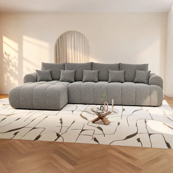 Colțar extensibil dumonde Milano XL Monte 90 Gri 327x175 cm – imagine principală