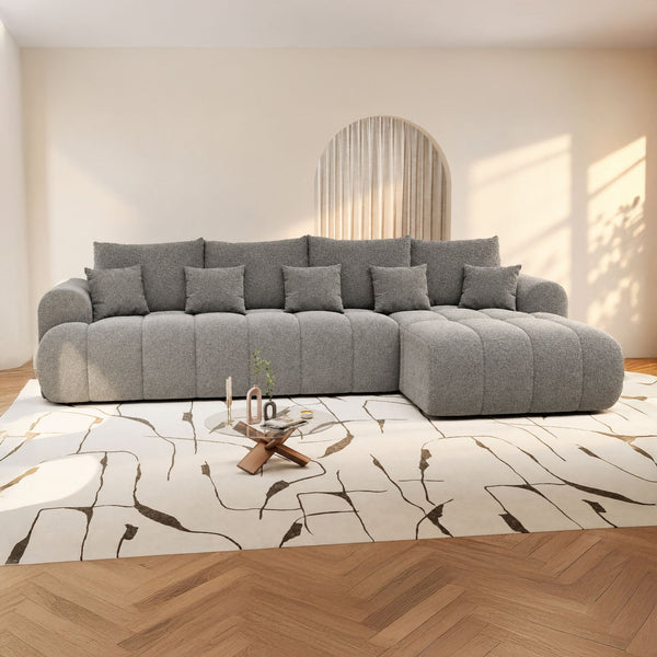 Colțar extensibil dumonde Milano XL Monte 90 Gri II 327x175 cm – imagine principală
