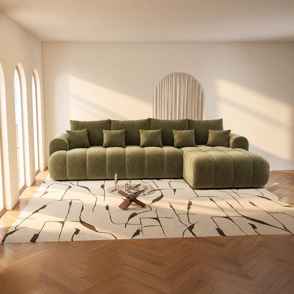 Colțar extensibil dumonde Milano XL Vibe 38 Olive II 327x175 cm – imagine principală