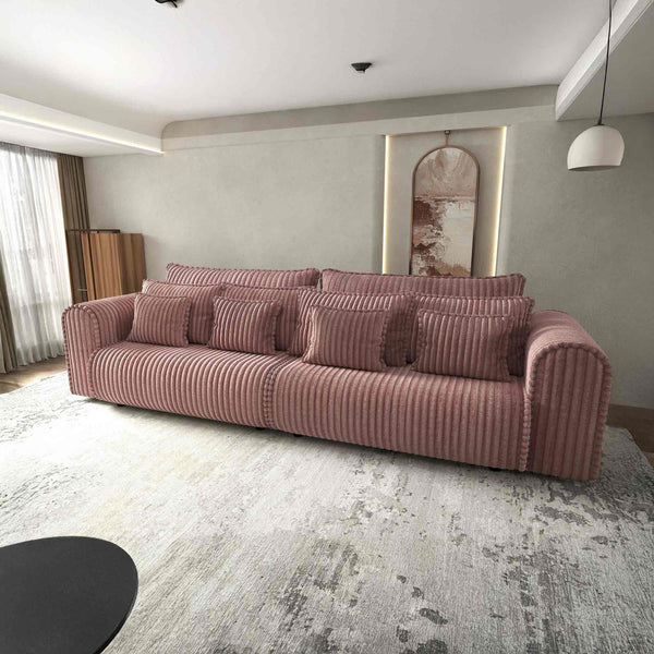 Canapea extensibilă dumonde cu ladă de depozitare Monaco Tilia Roz 290x130 cm