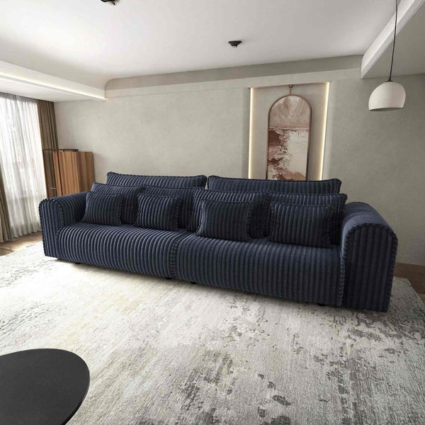 Canapea extensibilă dumonde cu ladă de depozitare Monaco Tilia Albastru 290x130 cm