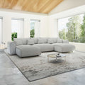 Colțar extensibil dumonde în formă de U cu ladă de depozitare Monaco U Zoom Pearl 390x190 cm