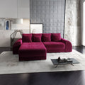 Colțar extensibil dumonde cu ladă de depozitare Verona Zoom Rosu 290x185 cm