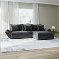Colțar extensibil dumonde cu ladă de depozitare Berlin Madagaskar Gri 280x185 cm II