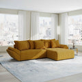 Colțar extensibil dumonde cu ladă de depozitare Berlin Ambience Mustar 280x185 cm II