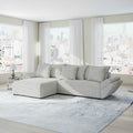 Colțar extensibil dumonde cu ladă de depozitare Berlin Zoom Crem 280x185 cm