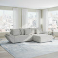 Colțar extensibil dumonde cu ladă de depozitare Berlin Zoom Crem 280x185 cm II