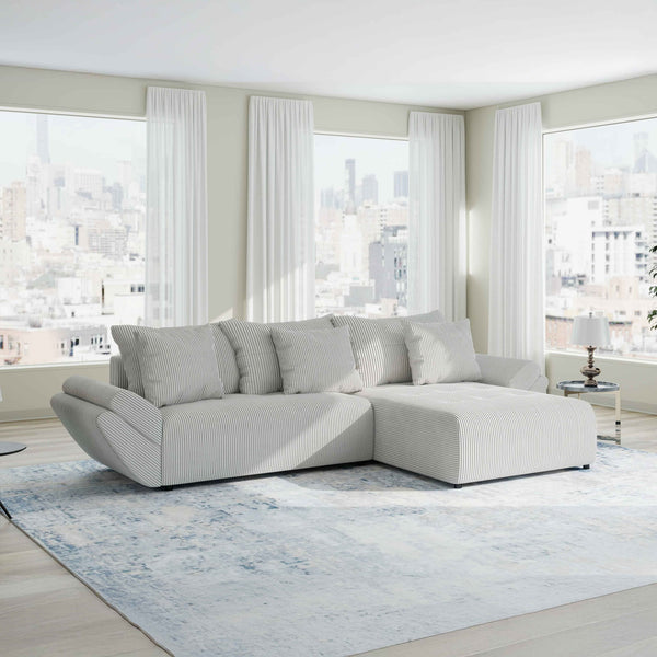 Colțar extensibil dumonde cu ladă de depozitare Berlin Zoom Crem 280x185 cm II