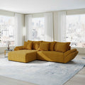 Colțar extensibil dumonde cu ladă de depozitare Berlin Ambience Mustar 280x185 cm