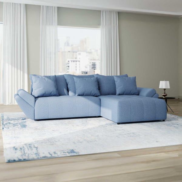 Colțar extensibil dumonde cu ladă de depozitare Berlin Enjoy Albastru 280x185 cm II
