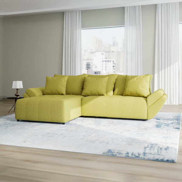Colțar extensibil dumonde cu ladă de depozitare Berlin Enjoy Verde 280x185 cm