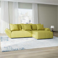Colțar extensibil dumonde cu ladă de depozitare Berlin Enjoy Verde 280x185 cm II