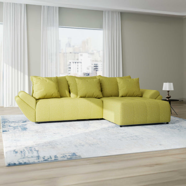 Colțar extensibil dumonde cu ladă de depozitare Berlin Enjoy Verde 280x185 cm II