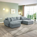 Colțar extensibil dumonde cu ladă de depozitare Loana U Zoom Grey 375x185 cm