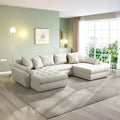 Colțar extensibil dumonde cu ladă de depozitare Loana U Enjoy Bej 375x185 cm