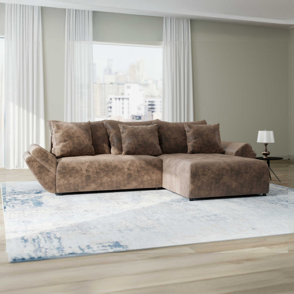 Colțar extensibil dumonde cu ladă de depozitare Berlin Madagaskar Maro 280x185 cm II