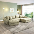 Colțar extensibil dumonde cu ladă de depozitare Loana U Enjoy Camel 375x185 cm