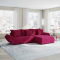 Colțar extensibil dumonde cu ladă de depozitare Berlin Zoom Rosu 280x185 cm II