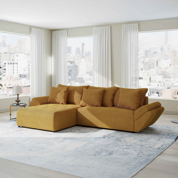 Colțar extensibil dumonde cu ladă de depozitare Berlin Zoom Mustrar 280x185 cm