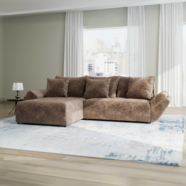Colțar extensibil dumonde cu ladă de depozitare Berlin Madagaskar Maro 280x185 cm