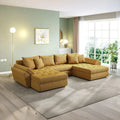Colțar extensibil dumonde cu ladă de depozitare Loana U Ambience Mustar 375x185 cm