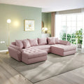 Colțar extensibil dumonde cu ladă de depozitare Loana U Enjoy Flamingo 375x185 cm