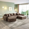 Colțar extensibil dumonde cu ladă de depozitare Loana U Madagaskar Brown 375x185 cm