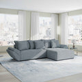 Colțar extensibil dumonde cu ladă de depozitare Berlin Zoom Gri 280x185 cm II