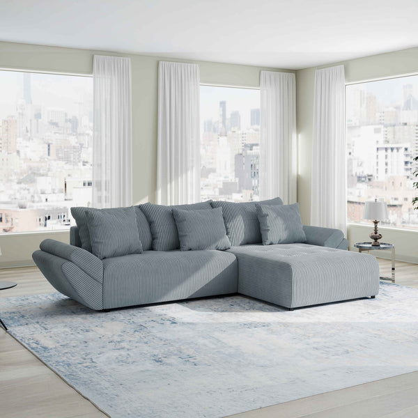 Colțar extensibil dumonde cu ladă de depozitare Berlin Zoom Gri 280x185 cm II