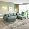 Colțar extensibil dumonde cu ladă de depozitare Loana U Enjoy Mint 375x185 cm
