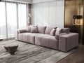Canapea extensibilă dumonde cu ladă de depozitare Marbela XXL Monolith Roz Pudrat 295x120 cm