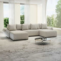 Colțar extensibil dumonde cu ladă de depozitare Berlin U Enjoy Bej 400x185 cm