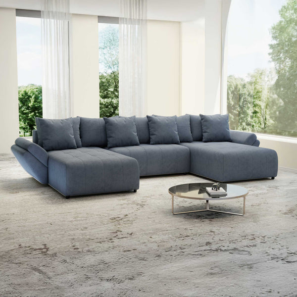 Colțar extensibil dumonde cu ladă de depozitare Berlin U Enjoy Antracit 400x185 cm