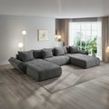 Colțar extensibil dumonde cu ladă de depozitare Berlin U Tilia Gri 400x185 cm
