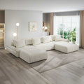 Colțar extensibil dumonde cu ladă de depozitare Berlin U Tilia Bej 400x185 cm
