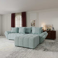 Colțar extensibil dumonde cu ladă de depozitare Berlin Jaguar Verde Mint II 280x185 cm