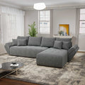 Colțar extensibil dumonde cu ladă de depozitare Berlin XL Monte Gri 90 II 350x185 cm
