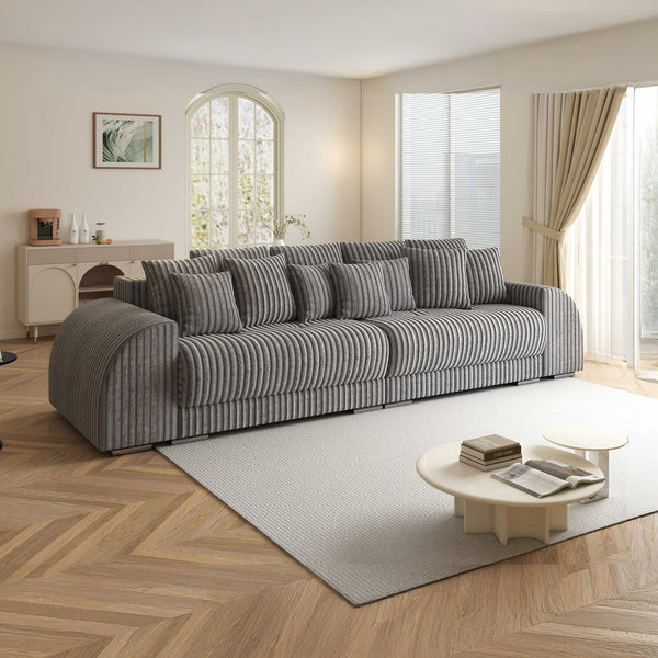 Canapea extensibilă dumonde cu 2 lăzi de depozitare si sezut confortabil din spuma high-density, Verona Tilia Gri 90 310x100 cm