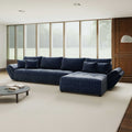 Colțar extensibil dumonde cu ladă de depozitare Berlin XL Cremona Albastru 79 II 350x185 cm