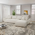 Colțar extensibil dumonde cu ladă de depozitare Berlin XL Monte Bej 03 II 350x185 cm