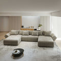 Colțar extensibil dumonde cu ladă de depozitare Berlin U Arena Bej 4 400x185 cm