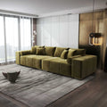 Canapea extensibilă dumonde cu ladă de depozitare Marbela XXL Monolith Verde Olive 295x120 cm