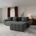 Colțar extensibil dumonde cu ladă de depozitare Berlin Quelle Gri II 280x185 cm
